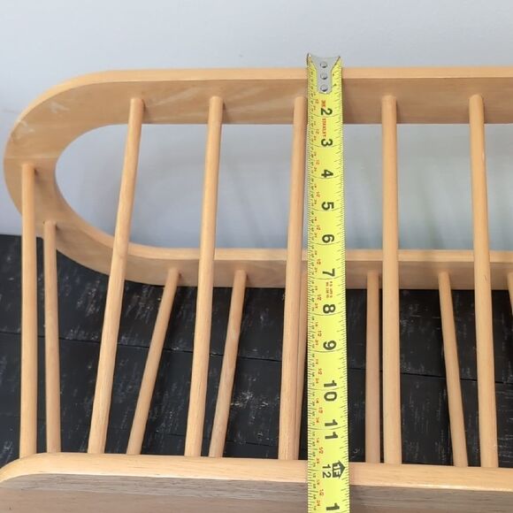 Vintage MCM Thai Beechwood Magazine Rack Holder By Dolphin - Picture 4 of 5